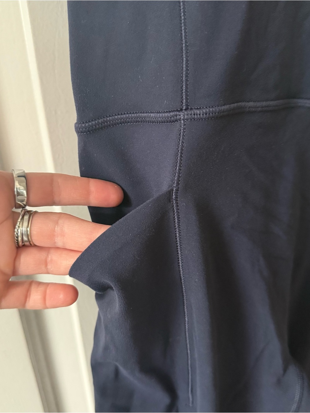 Athleta Salutation Stash 7/8 Bodysuit in Navy Blue M - Picture 3 of 5